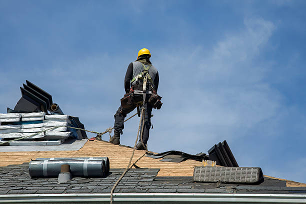 Professional Gutter Installation technician working in Ellisburg, NY